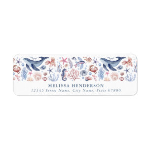 Cute Sea Animals Return Address Labels