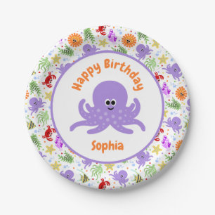 Cute Sea Animals Under the Sea Paper Plate