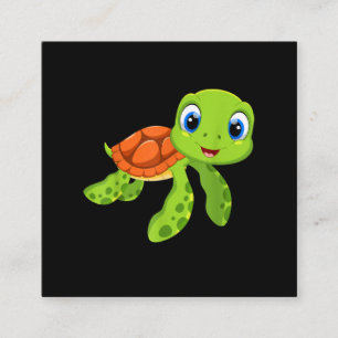 Cute Sea Baby Turtle Gift Square Business Card