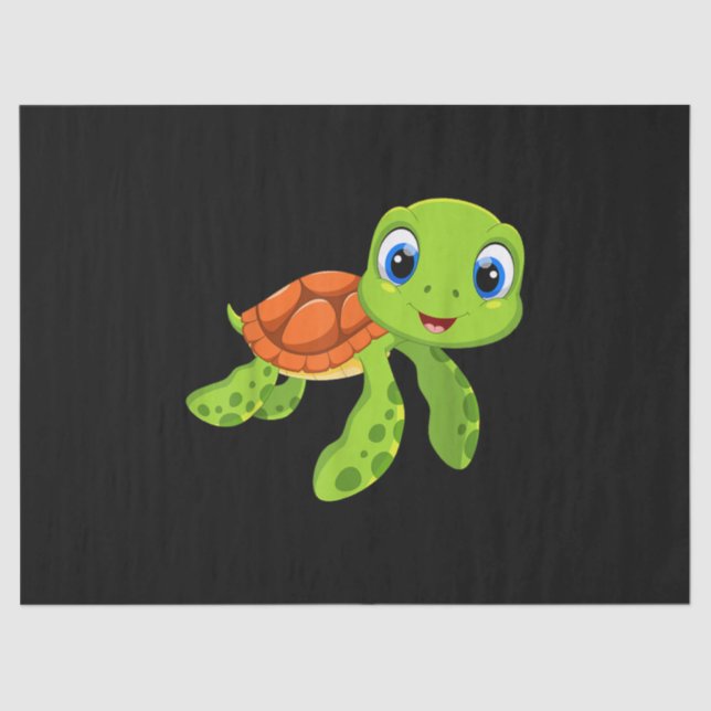 Cute Sea Baby Turtle Gift Tissue Paper (Front)