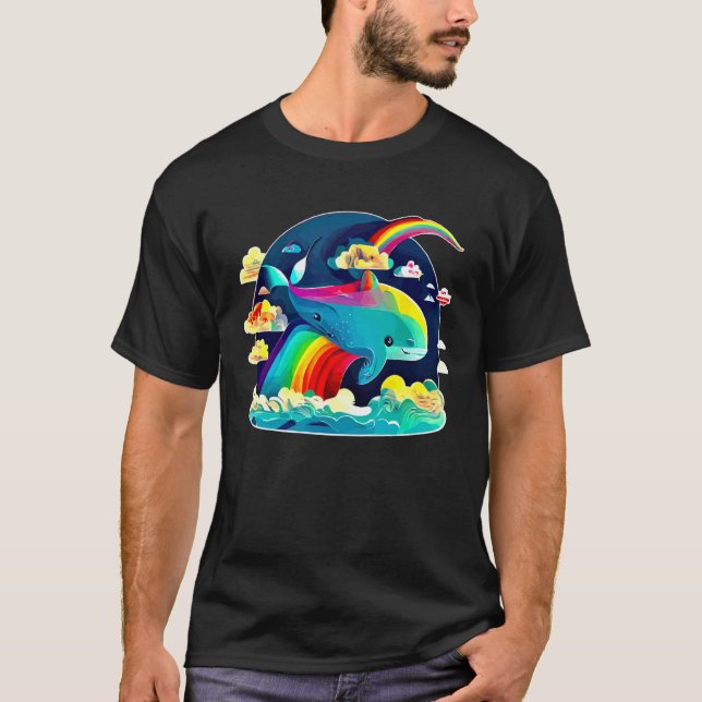 Cute Sea Creatures Sea Unicorn Mammal Narwhal T-Shirt (Front)