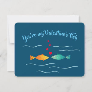 Cute sea fish in love card