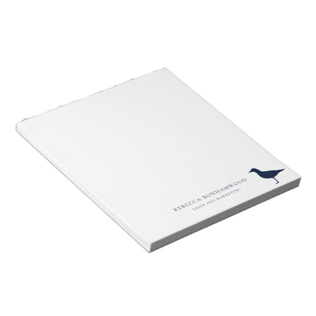 Cute Sea Gull Bird Nature Business Personalised Notepad (Angled)