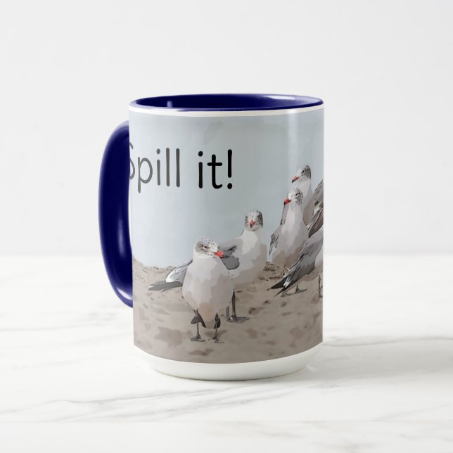 Cute Sea Gull un Gossip Mug Cup (Front Left)