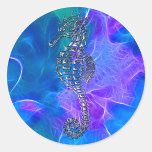 Cute Sea Horse Marine Animal Gift Classic Round Sticker