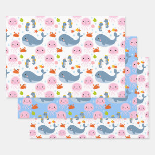 Cute Sea-life Collection 6 Crafting Wrapping Paper Sheet