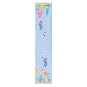 Cute Sea Life Creatures Table Runner