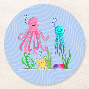 Cute Sea Life Paper Coaster