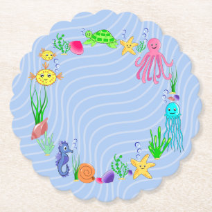 Cute Sea Life Paper Coaster