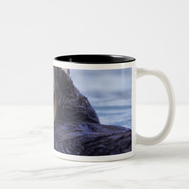 Cute Sea Otter | Alaska, USA Two-Tone Coffee Mug (Right)