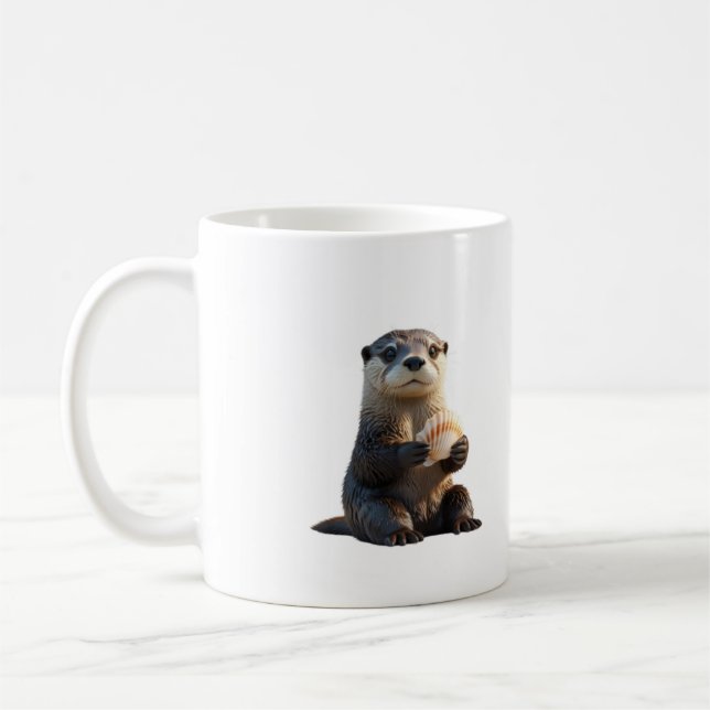 Cute Sea Otter Coffee Mug (Left)