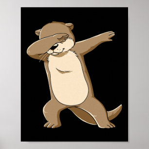 Cute Sea Otter Dancing Kids Women Mens Poster