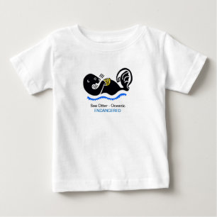 Cute- Sea OTTER - Endangered animal graphic Baby T-Shirt
