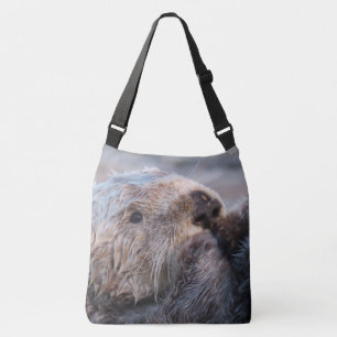 Cute Sea Otter Face Crossbody Bag