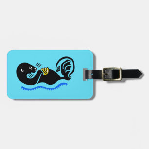 Cute Sea Otter - Ocean Blue Luggage tag