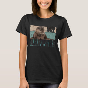Cute sea otter retro vintage otter otter motif T-Shirt