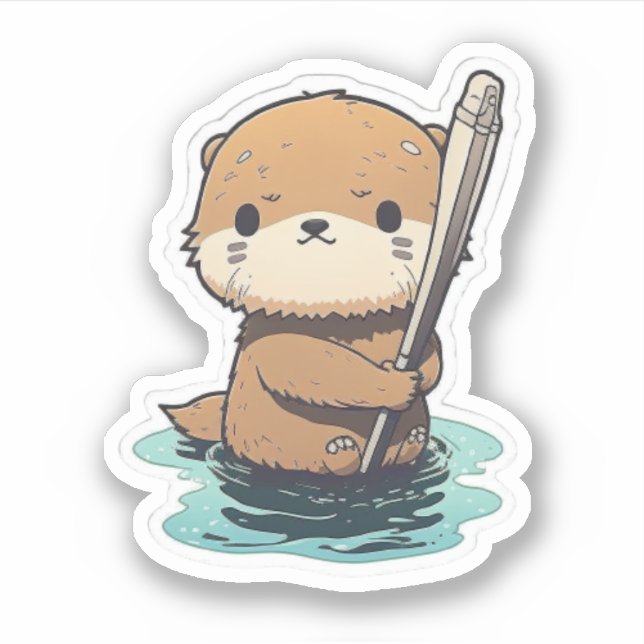Cute Sea Otter Sticker (Front)