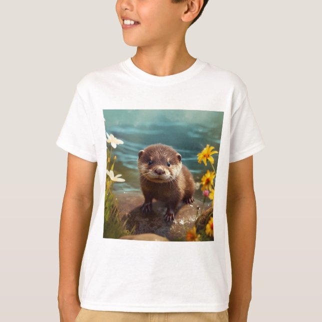 Cute Sea Otter T Shirt - Cute Animal Shirts (Front)