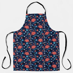 Cute sea pattern with crabs. apron
