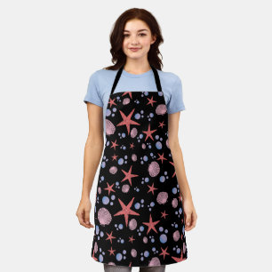 Cute Sea Shell starfish Coastal Summer Ocean Beach Apron