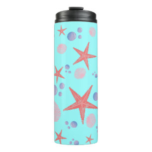 Cute Sea Shell starfish Coastal Summer Ocean Beach Thermal Tumbler