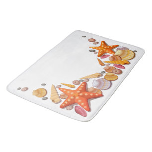 " Cute Sea Shells " Bathroom Bath Mat
