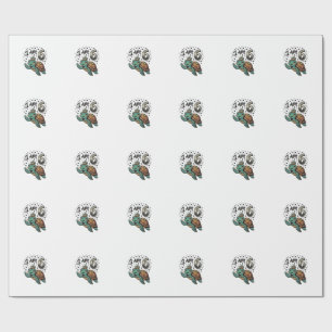 Cute Sea Turtle 6th Birthday Vintage Shirt Design_ Wrapping Paper