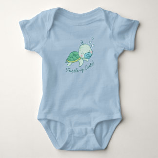 Cute Sea Turtle Baby Shower Kawaii Blue Bodysuit