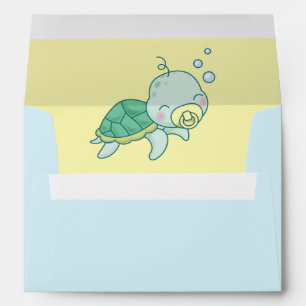 Cute Sea Turtle Baby Shower Kawaii Envelope