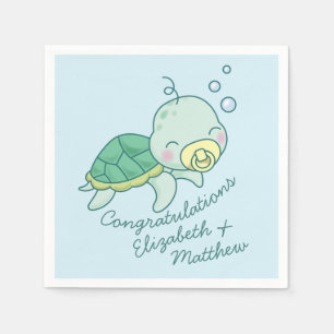 Cute Sea Turtle Baby Shower Kawaii Napkin