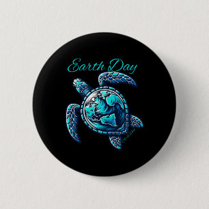 Cute Sea Turtle Earth Day 2025 Kidstoddler 6 Cm Round Badge