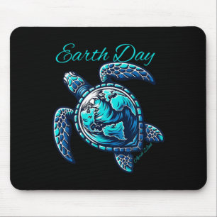 Cute Sea Turtle Earth Day 2025 Kidstoddler Mouse Pad