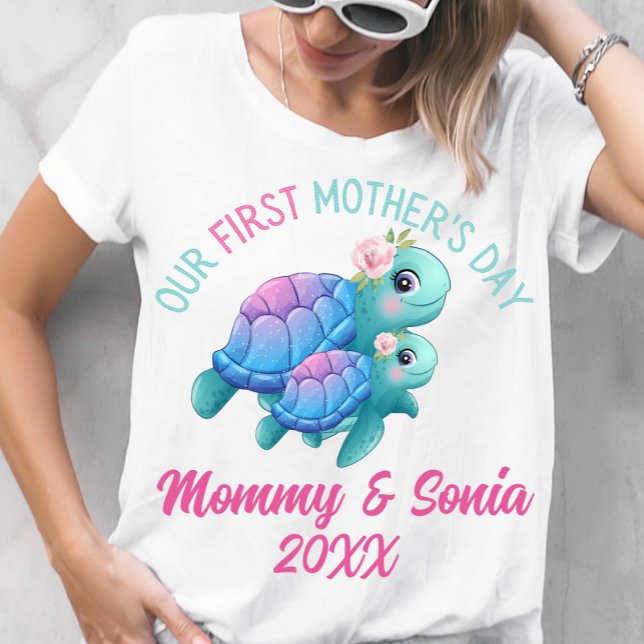Cute Sea Turtle First Mother's Day T-shirt (Creator Uploaded)