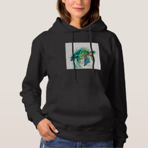 Cute Sea Turtle Paint Splatter Illustration Colorf Hoodie