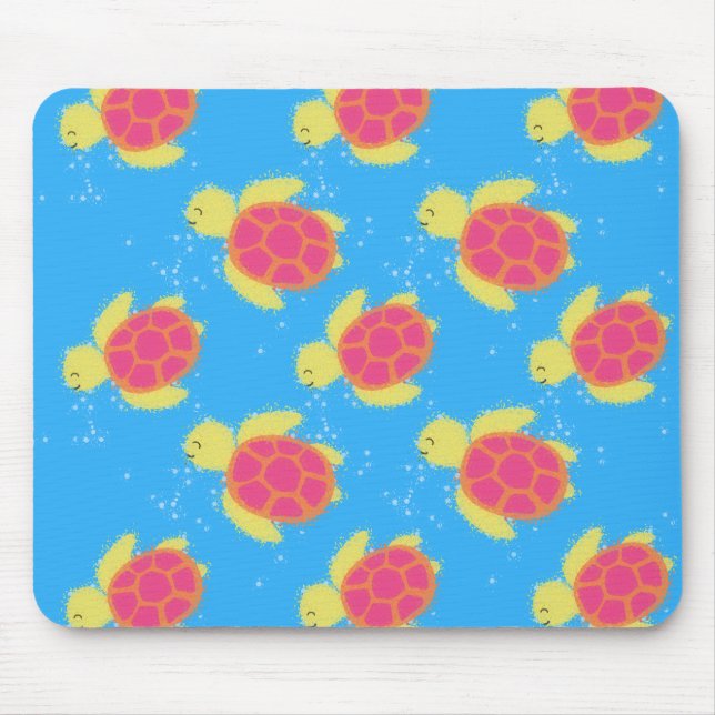 Cute Sea Turtle Pattern Mouse Pad (Front)
