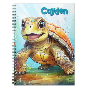Cute Sea Turtle Personalized Notebook