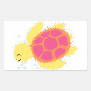 Cute Sea Turtle Rectangular Sticker