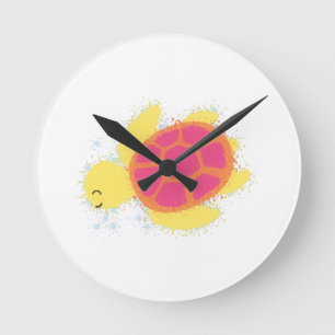 Cute Sea Turtle Round Clock