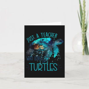 Cute Sea Turtle Teacher Ocean Wildlife Earth Day T Card