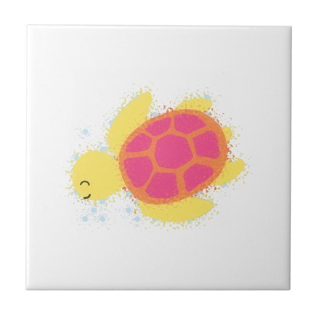 Cute Sea Turtle Tile (Front)