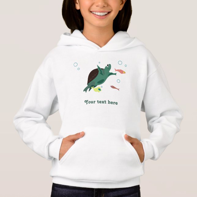 Cute Sea Turtle Under the Sea Art (Front)