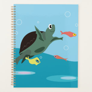 Cute Sea Turtle Under the Sea Art Planner