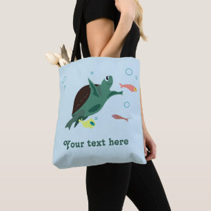Cute Sea Turtle Under the Sea Art Tote Bag