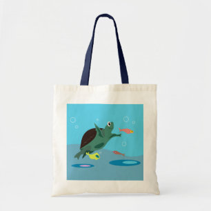 Cute Sea Turtle Under the Sea Art Tote Bag