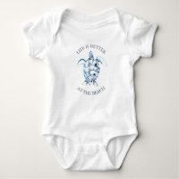 Cute Sea Turtle Unique Art Baby Boy Bodysuits