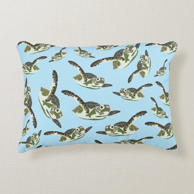 Cute Sea Turtles Pattern Decorative Cushion (Front)