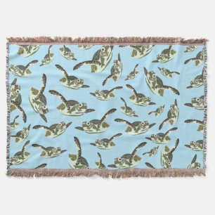 Cute Sea Turtles Pattern Throw Blanket