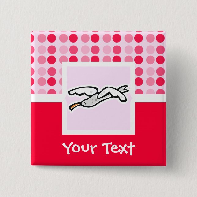 Cute Seagull 15 Cm Square Badge (Front)