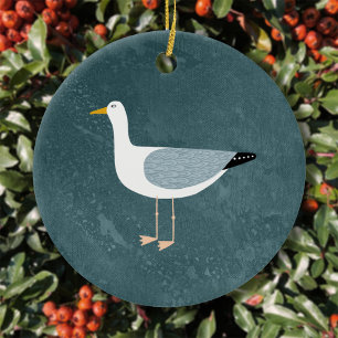 Cute Seagull Ceramic Ornament