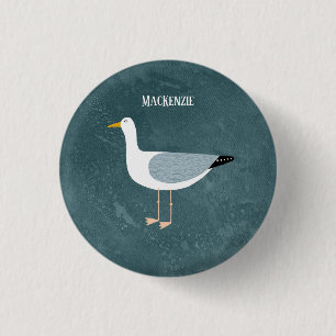 Cute Seagull Name 3 Cm Round Badge